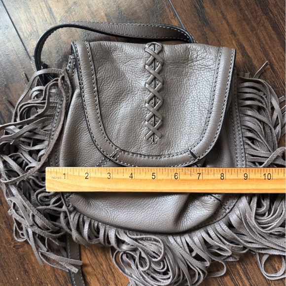 JOE'S Leather Haywood Purse Crossbody Fringe Small Handbag Western Brown Hobo - Picture 14 of 14